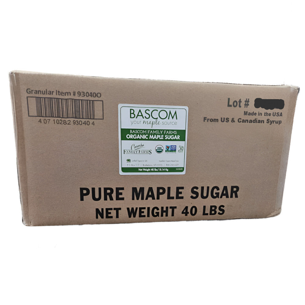40 lb Box Sifted Granules Organic Maple Sugar