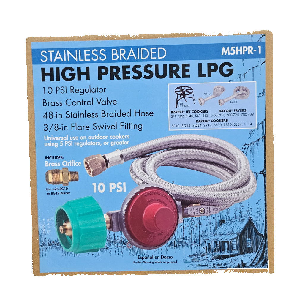 Gas Regulator and Hose for Single 16x16 Burner