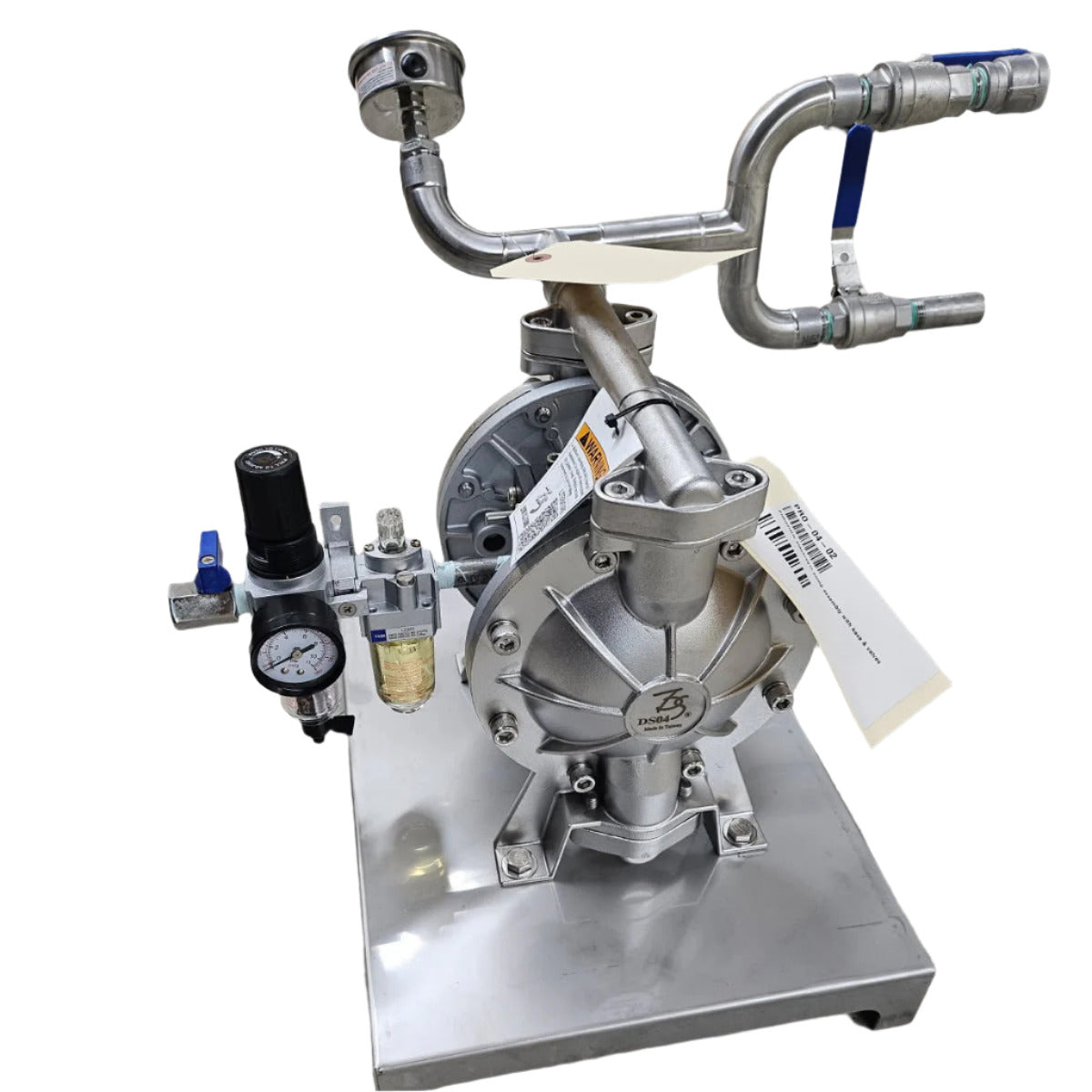 1/2" Air Diaphragm Pump with Base, Valves, and Regulator