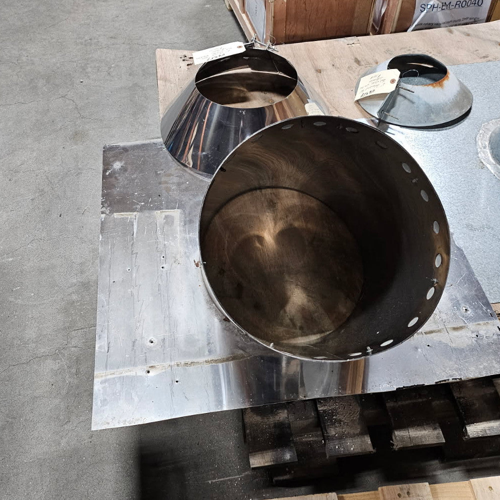 10" SS Roof Jack w/Collar, 8/12 Pitch, Sidemount