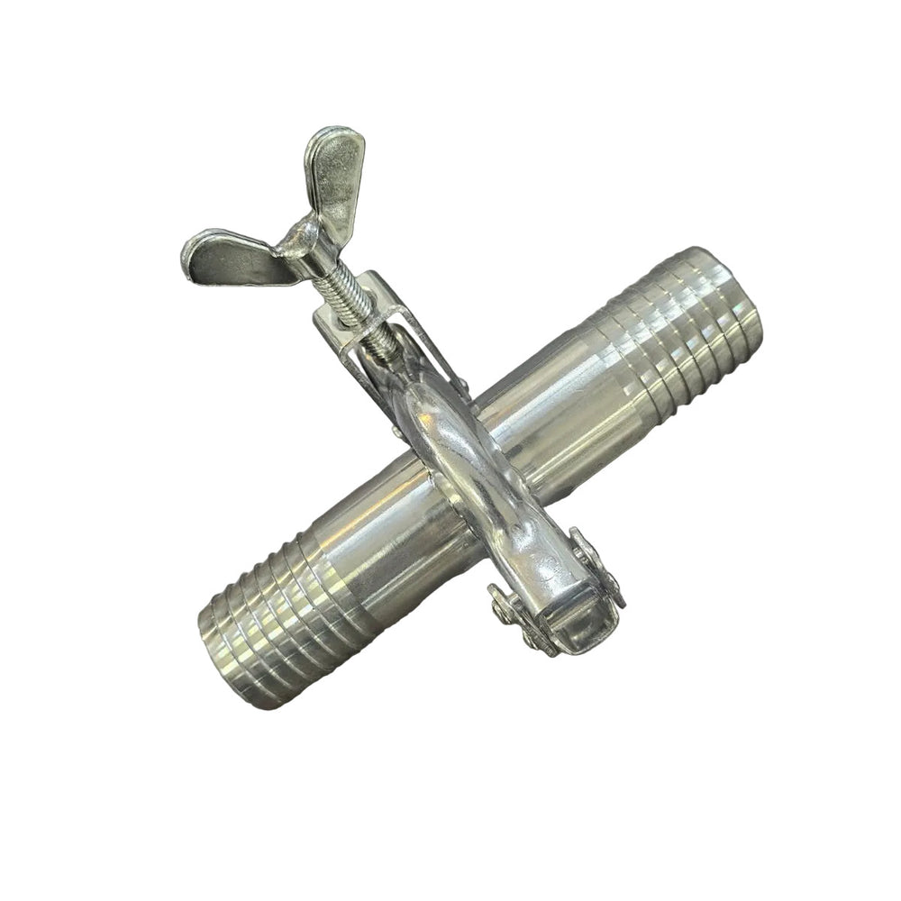 1" Stainless Tri-Clamp Fitting with Barbs on Both Ends