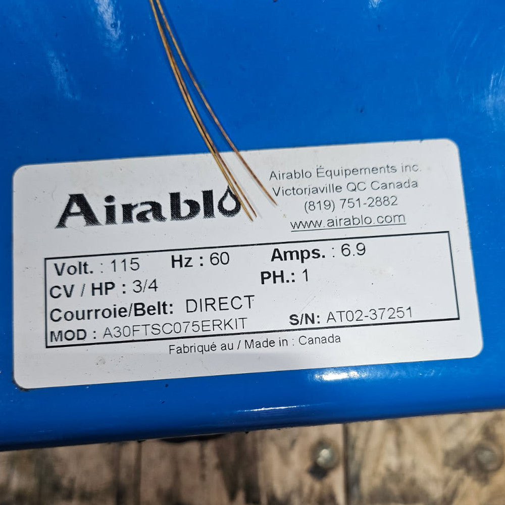 Used Airablo Vacuum Pump with 3/4 hp Electric Motor & Radiator