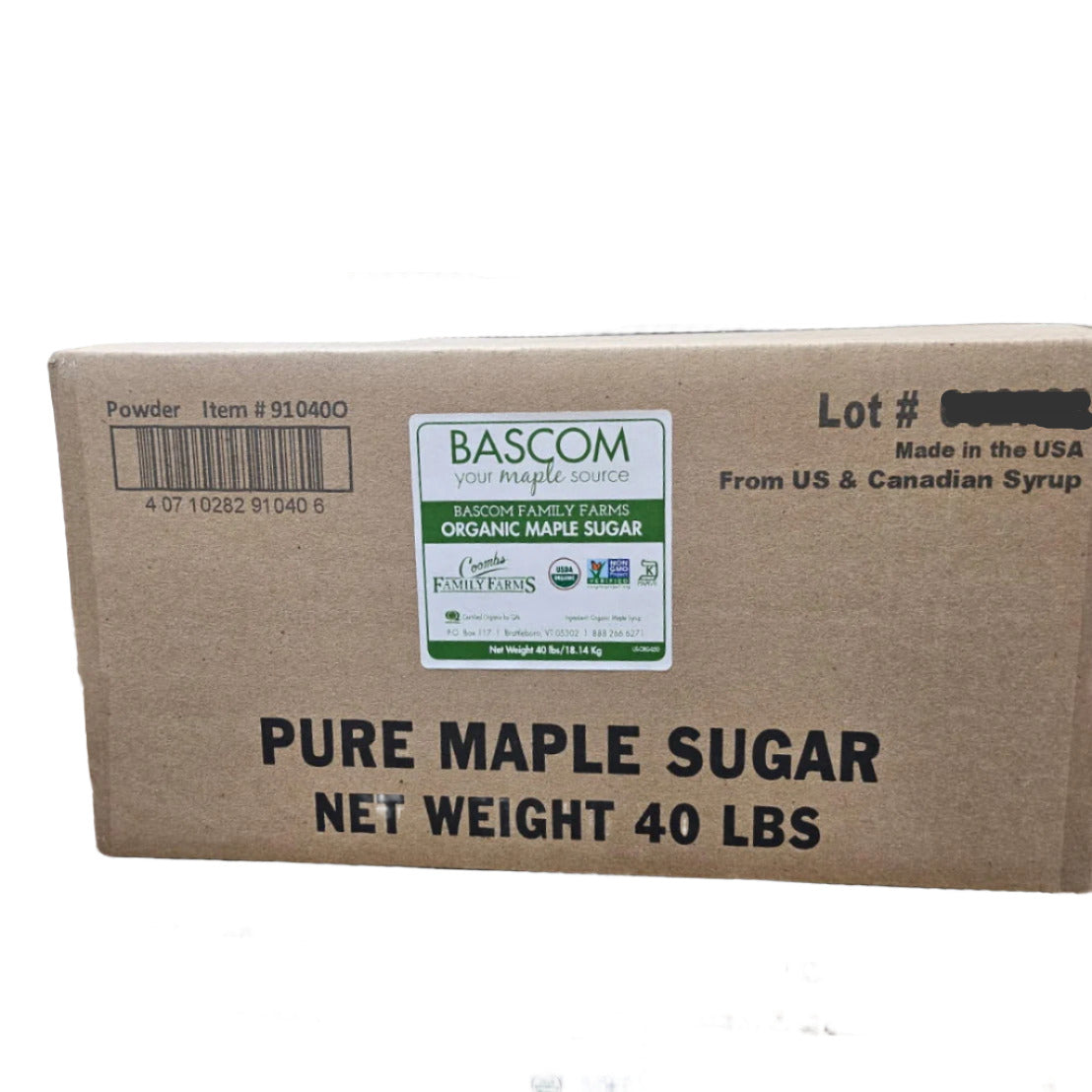 40 lb Box Pure Maple Powder Sugar Organic