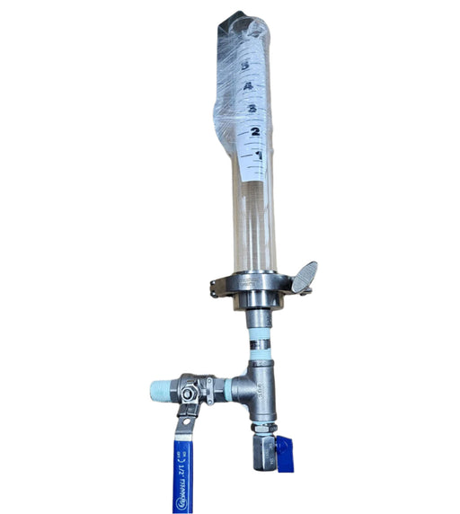 Complete Glass SS Sight Level for Flue Pan (10" long)