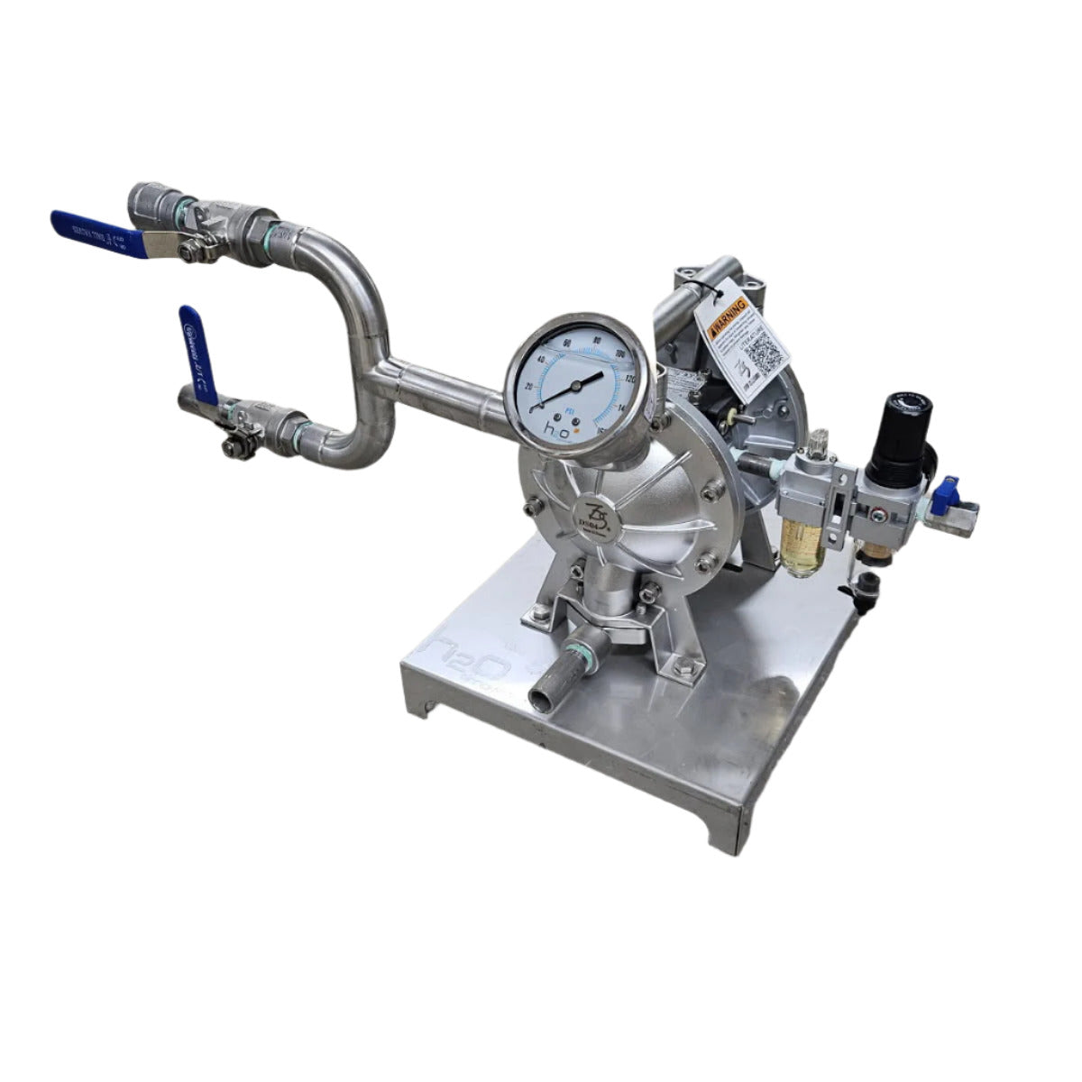 1/2" Air Diaphragm Pump with Base, Valves, and Regulator