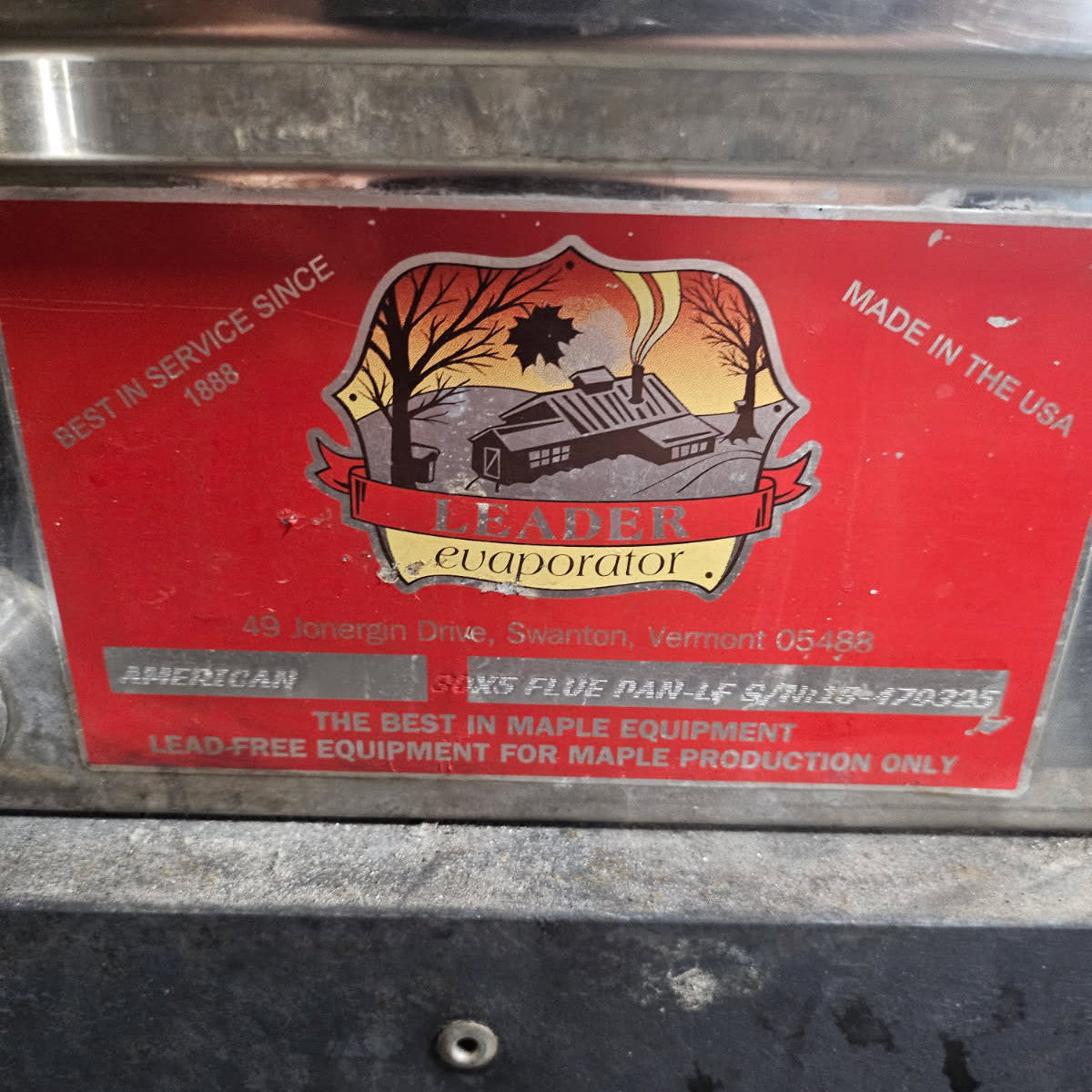 30"x8' American Evaporator w/SS Arch, SS Stack, Blower, Welded (drop flue) Pans, SS Hood and Copper Preheater (Excellent)