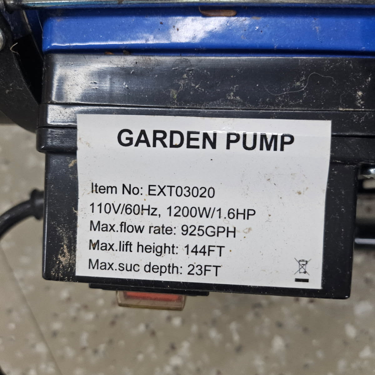 1/6 HP Electric, 110 Volt, Garden Pump