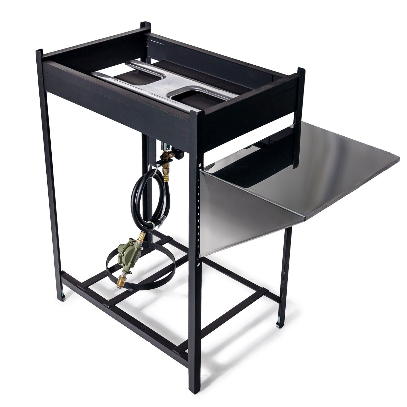 16" x 24" Stand w/Gas Burner,  Regulator Hose & Container Tray