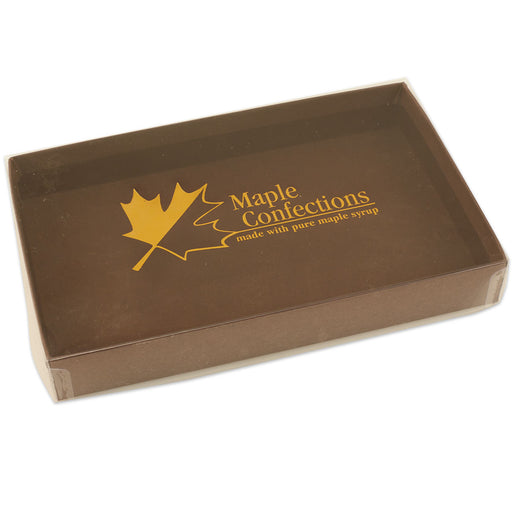 Maple Confections Candy Box w/Clear Cover  (1"x4 1/2"x7 1/8")