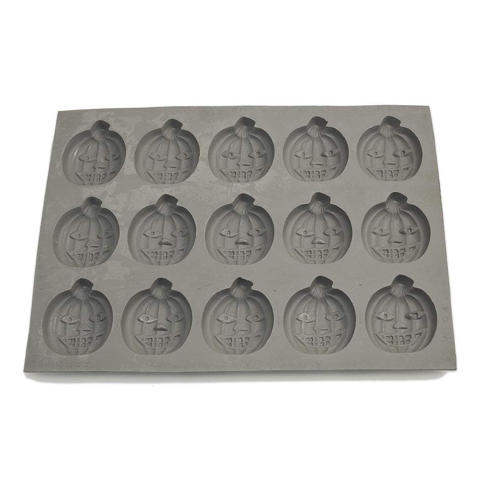 Pumpkin (Jack-O-Lantern) Rubber Candy Mold (15 Cavity)