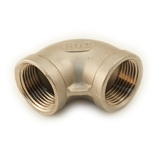 1/2" Stainless 90 Degree Elbow w/Female Thread