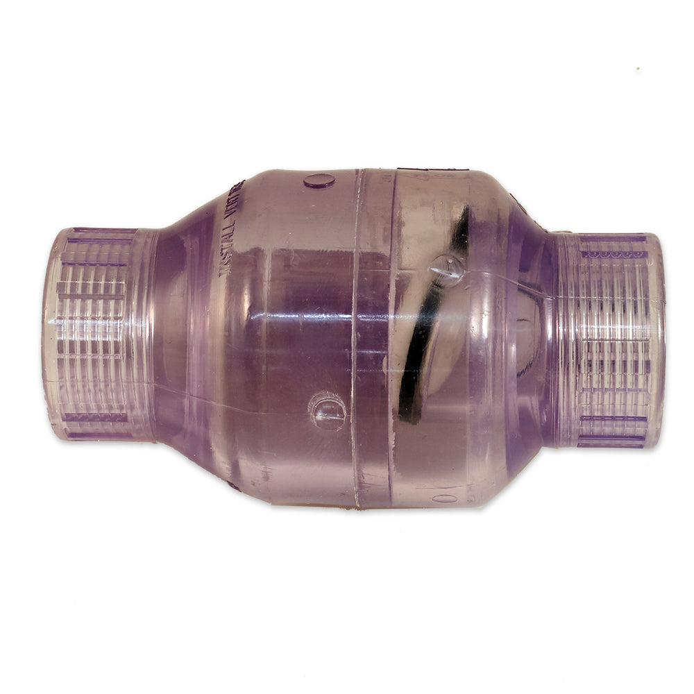 1" Clear Plastic Check Valve