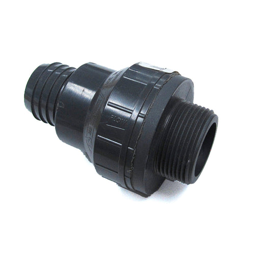 1 1/4" Barbed x 1 1/4" MPT Plastic Check Valve