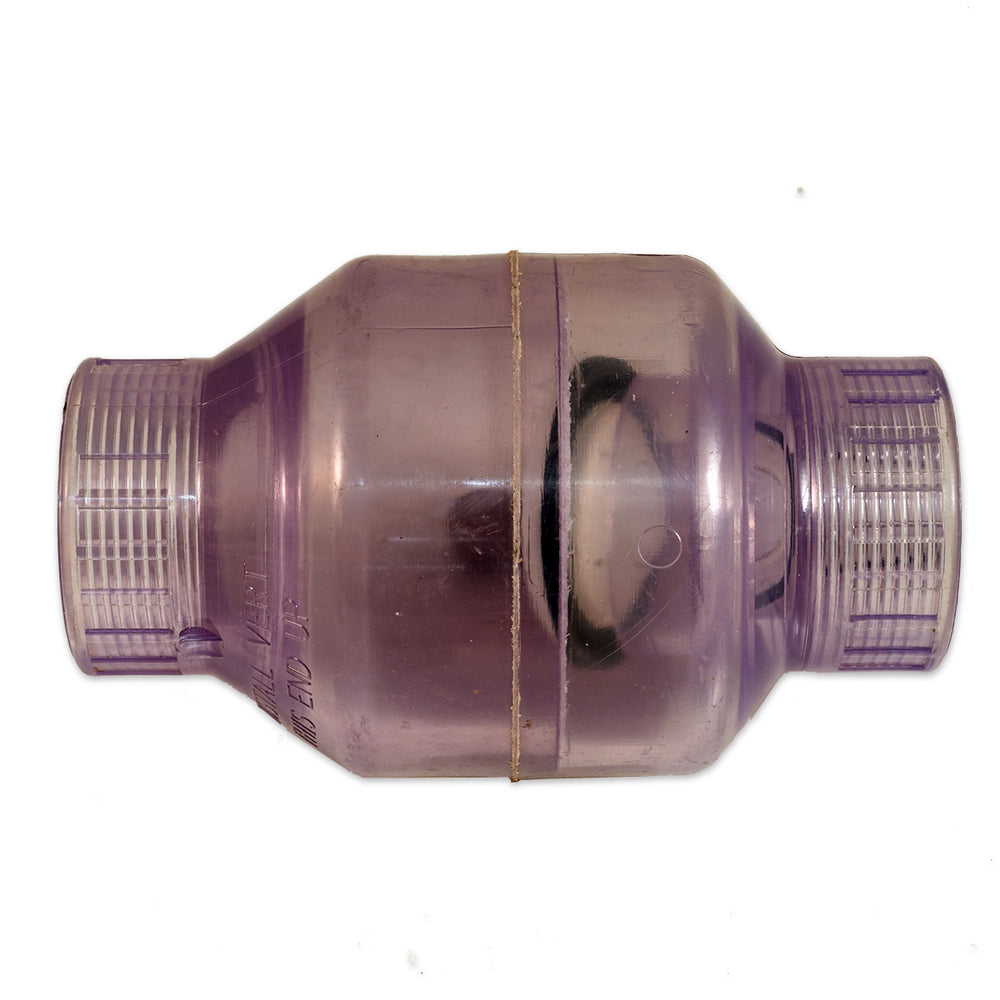 1 1/4" Clear Plastic Check Valve