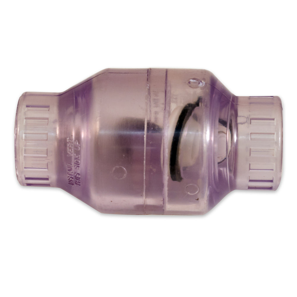 3/4" Clear Plastic Check Valve